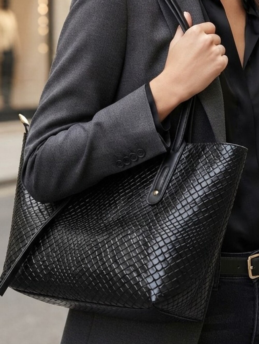 BRAND NEW NEVER WORN Quilted Woven Tote EVERYDAY Shoulder Handbag Bag Satchel